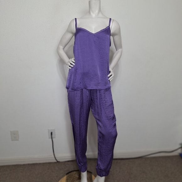 Adore Me NEW Chalk Violet Bethany Coquette Top & Pants Pajamas 2 Piece Set Sz. L - Picture 2 of 16